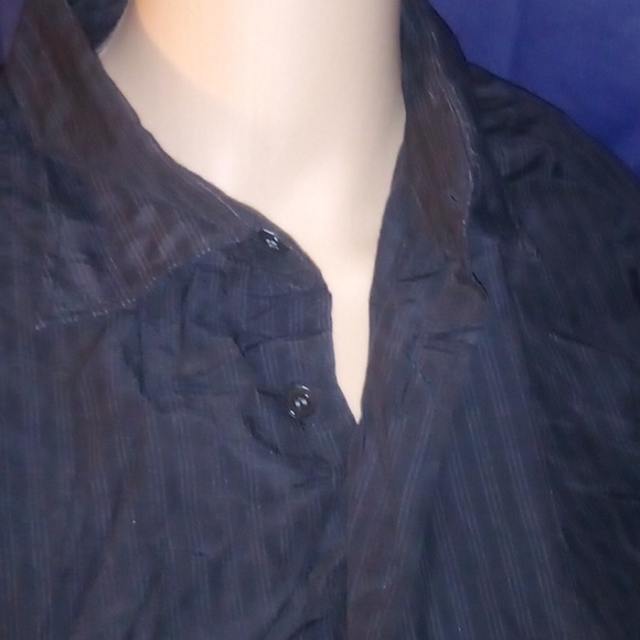 Armani Collezioni Men’s Pin Strip black dress shirt - Sz. XL - Picture 6 of 11